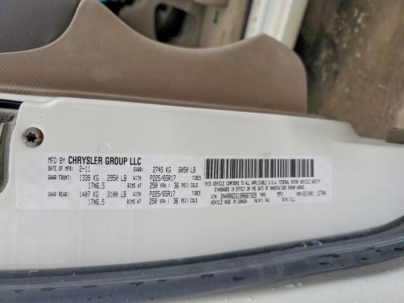 45756346 :رقم المزاد ، 2A4RR6DG1BR667329 vin ، 2011 Chrysler Town & Country مزاد بيع