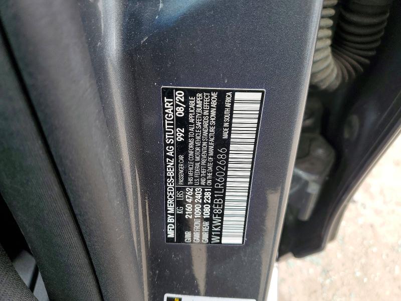 Aukcja sprzedaży 2020 Mercedes-benz C, vin: W1KWF8EB1LR602686, numer aukcji: 47416716
