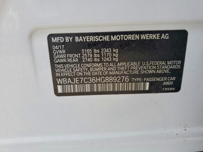 Продажа на аукционе авто 2017 Bmw 540, vin: WBAJE7C36HG889276, номер лота: 47225766