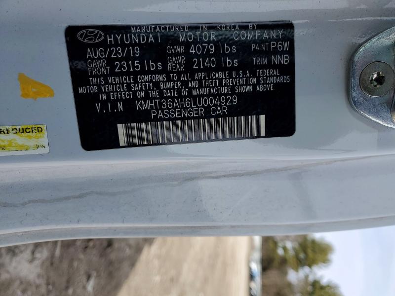 46660456 :رقم المزاد ، KMHT36AH6LU004929 vin ، 2020 Hyundai Veloster مزاد بيع