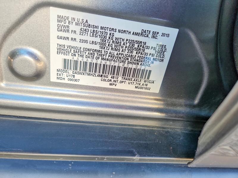 46849626 :رقم المزاد ، 4A4AR3AW9FE051922 vin ، 2015 Mitsubishi Outlander Sport مزاد بيع