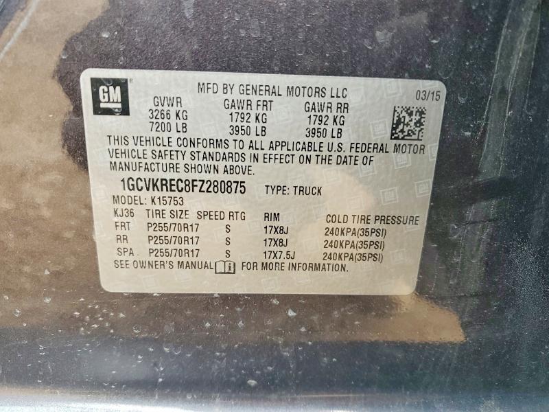 Продажа на аукционе авто 2015 Chevrolet Silverado, vin: 1GCVKREC8FZ280875, номер лота: 47538236