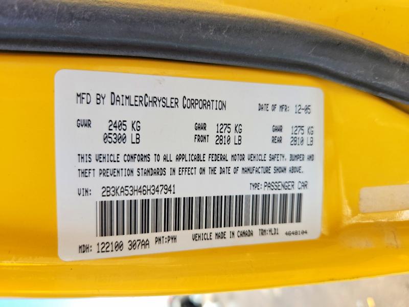 Продаж на аукціоні авто 2006 Dodge Charger, vin: 2B3KA53H46H347941, номер лоту: 47191856