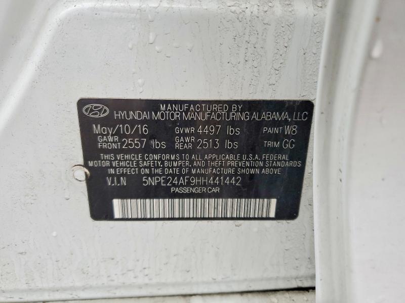 Aukcja sprzedaży 2017 Hyundai Sonata, vin: 5NPE24AF9HH441442, numer aukcji: 45755856