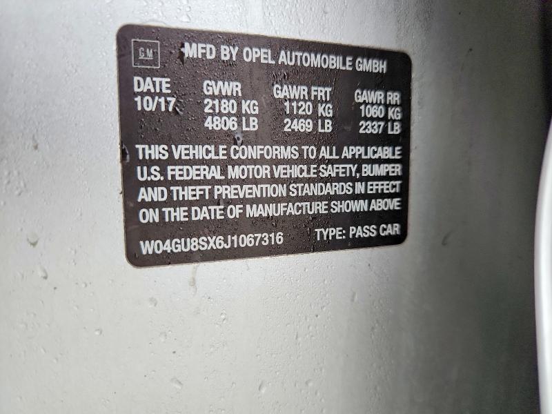 76639505 :رقم المزاد ، W04GU8SX6J1067316 vin ، 2018 Buick Regal Tourx مزاد بيع