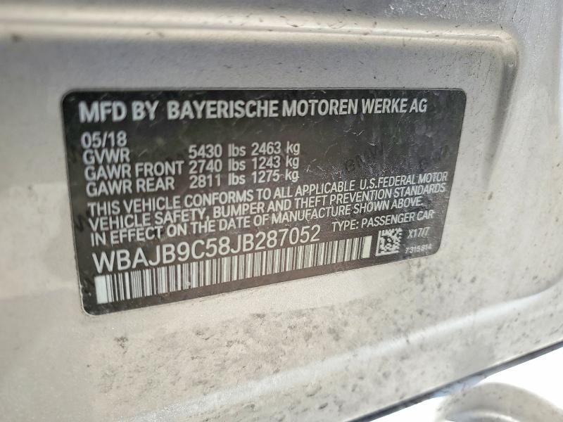 2018 Bmw M550xi მანქანა იყიდება აუქციონზე, vin: WBAJB9C58JB287052, აუქციონის ნომერი: 41865986