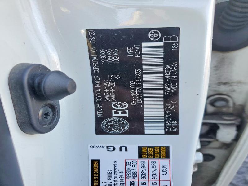 76896615 :رقم المزاد ، JTDKARFP3L3157233 vin ، 2020 Toyota Prius Prime مزاد بيع