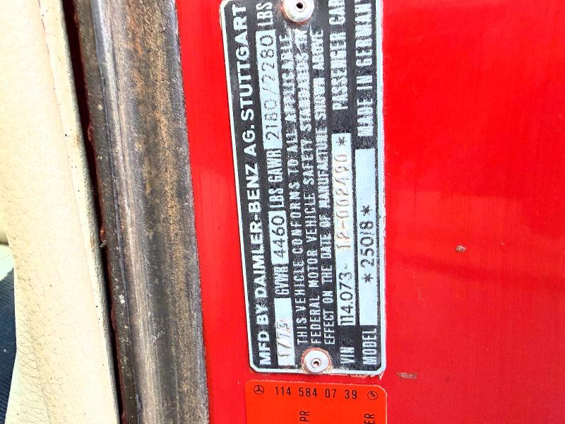47663656 :رقم المزاد ، 11407312002490 vin ، 1973 Mercedes-benz 280c مزاد بيع