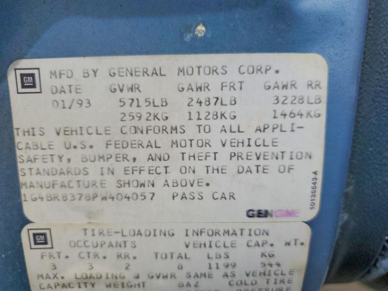 Продажа на аукционе авто 1993 Buick Roadmaster, vin: 1G4BR8378PW404057, номер лота: 47090276