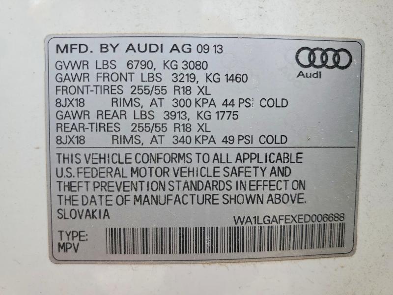 Aukcja sprzedaży 2014 Audi Q7, vin: WA1LGAFEXED006688, numer aukcji: 46742556