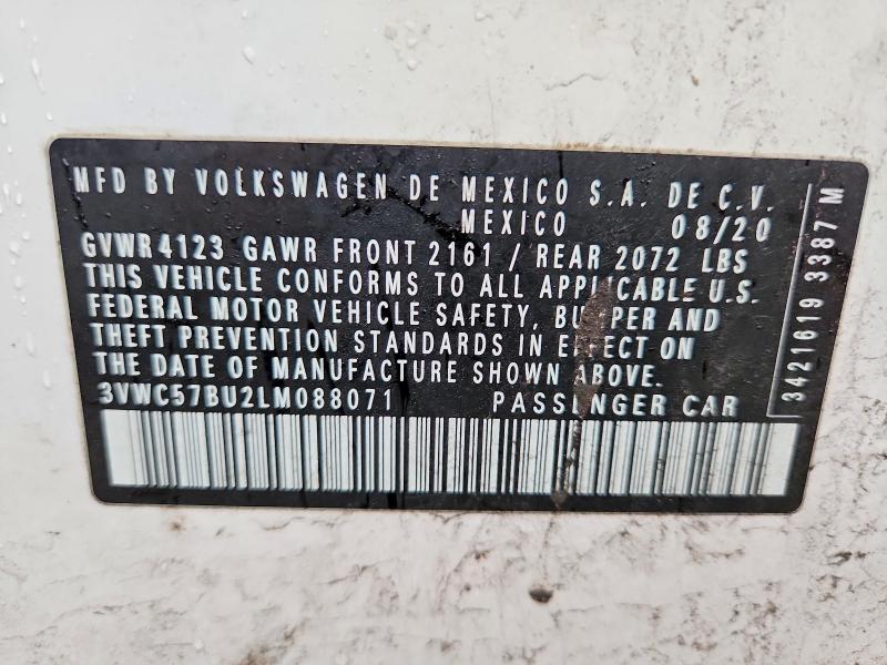 Aukcja sprzedaży 2020 Volkswagen Jetta, vin: 3VWC57BU2LM088071, numer aukcji: 47519456