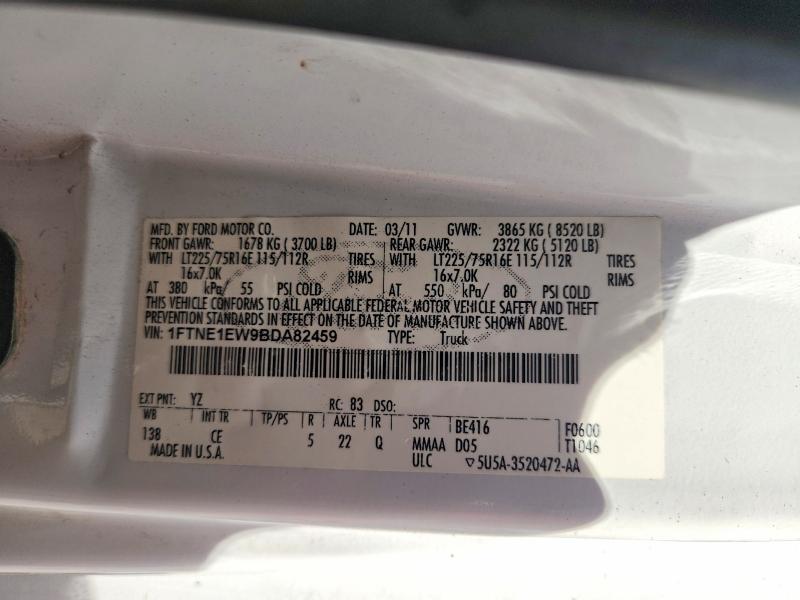 Продажа на аукционе авто 2011 Ford Econoline, vin: 1FTNE1EW9BDA82459, номер лота: 54146136
