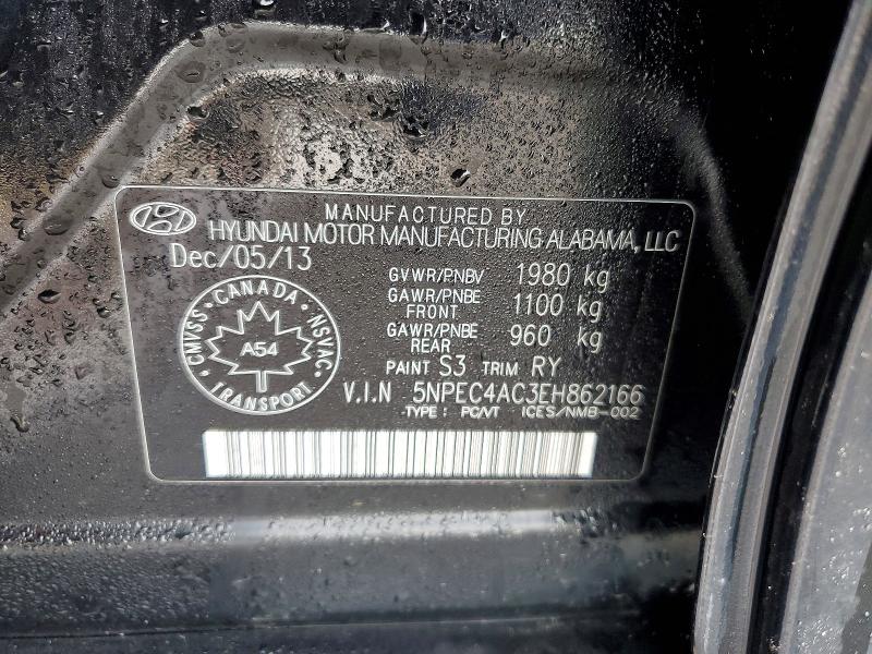 Продаж на аукціоні авто 2014 Hyundai Sonata Limited 4dr, vin: 5NPEC4AC3EH862166, номер лоту: 79786695