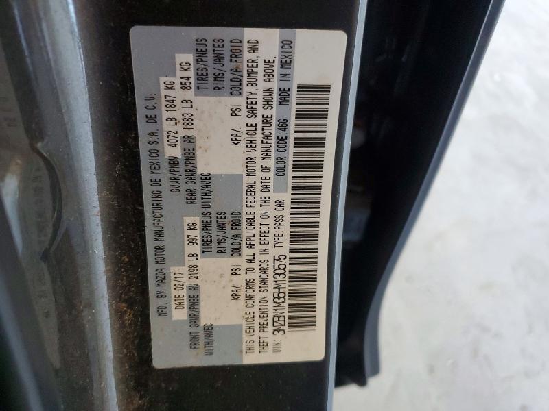46231946 :رقم المزاد ، 3MZBN1M35HM130575 vin ، 2017 Mazda 3 مزاد بيع