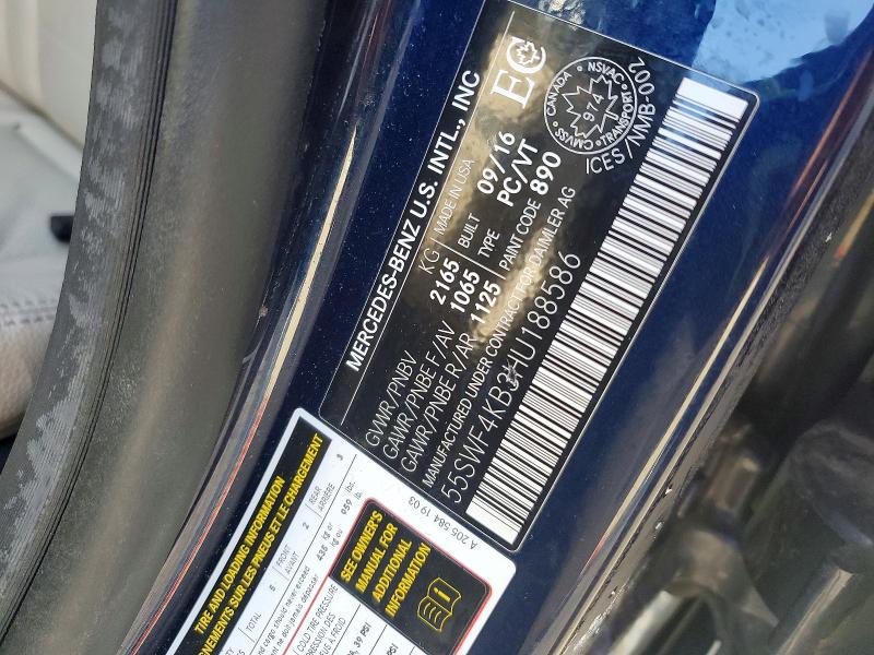 2017 Mercedes-benz 300 მანქანა იყიდება აუქციონზე, vin: 55SWF4KB3HU188586, აუქციონის ნომერი: 46818226