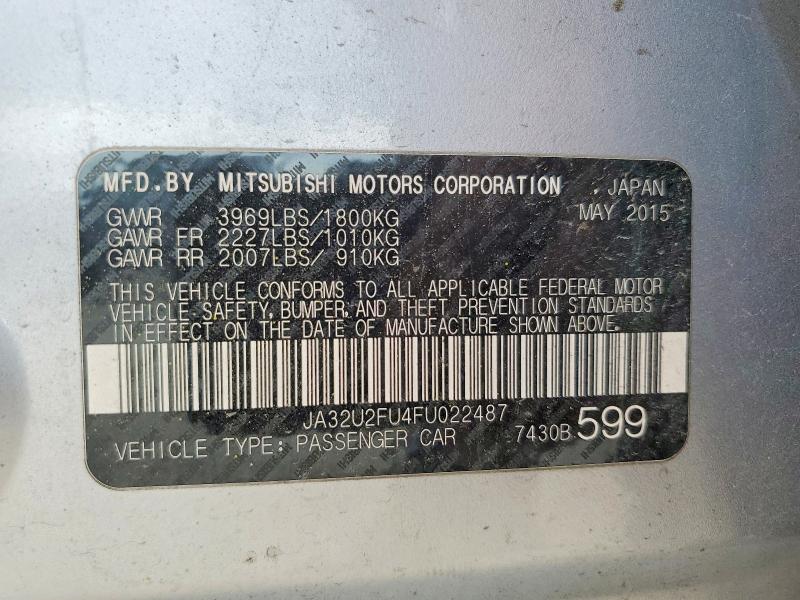Продаж на аукціоні авто 2015 Mitsubishi Lancer, vin: JA32U2FU4FU022487, номер лоту: 41982586