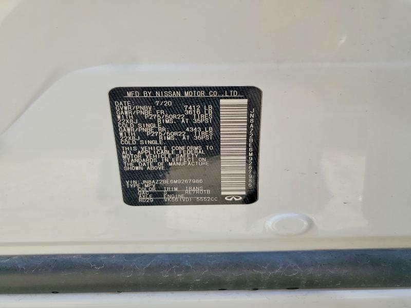 Aukcja sprzedaży 2021 Infiniti Qx80, vin: JN8AZ2BE6M9267986, numer aukcji: 79436765