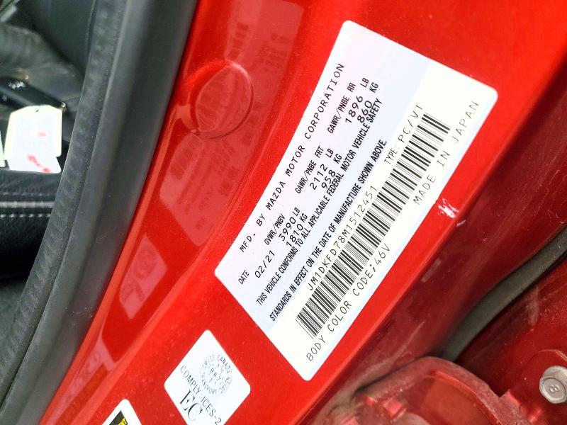 Aukcja sprzedaży 2021 Mazda Cx-3, vin: JM1DKFD78M1512451, numer aukcji: 47169866