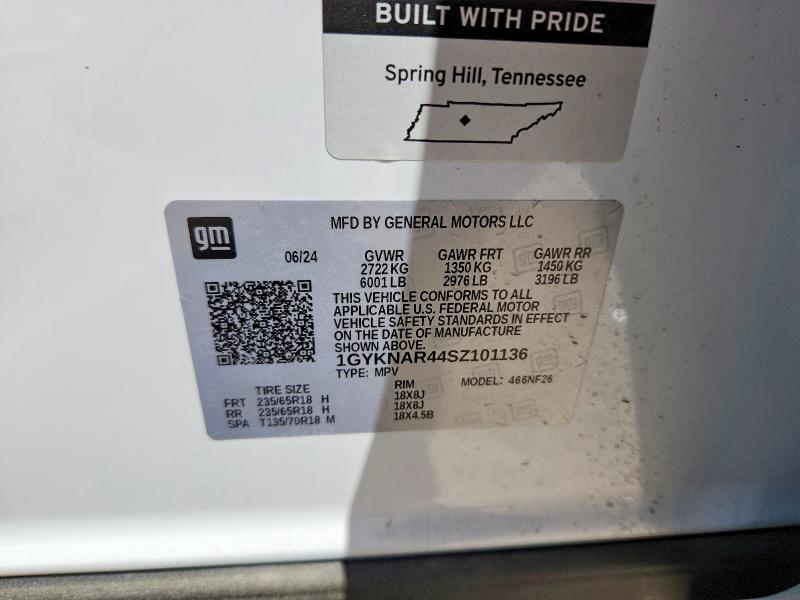 47254236 :رقم المزاد ، 1GYKNAR44SZ101136 vin ، 2025 Cadillac Xt5 مزاد بيع