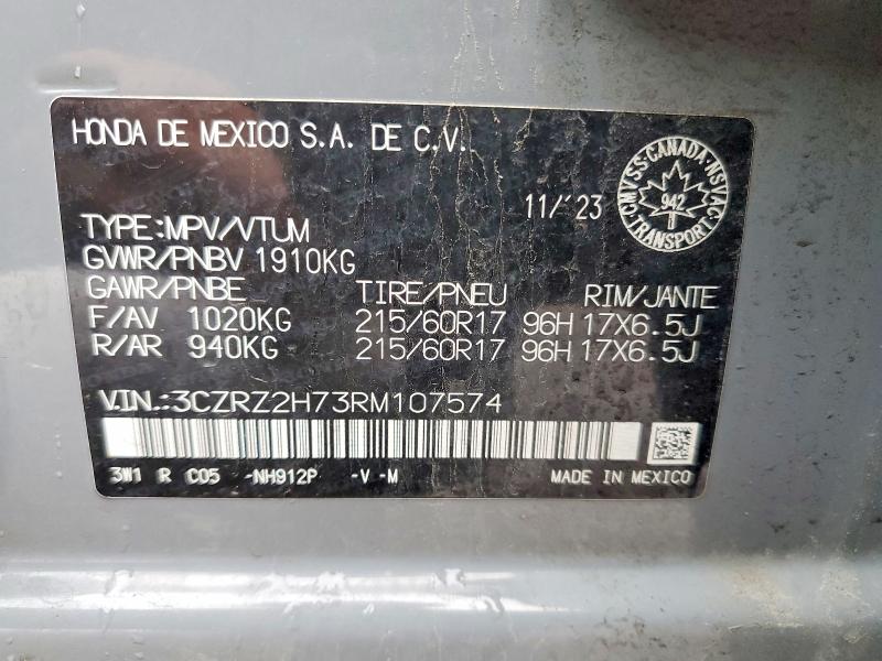 Aukcja sprzedaży 2024 Honda Hr-v, vin: 3CZRZ2H73RM107574, numer aukcji: 45763576