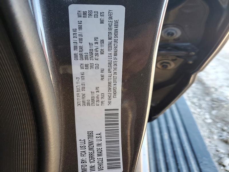 Продажа на аукционе авто 2022 Ram 1500, vin: 1C6RREJM2NN178893, номер лота: 46161846