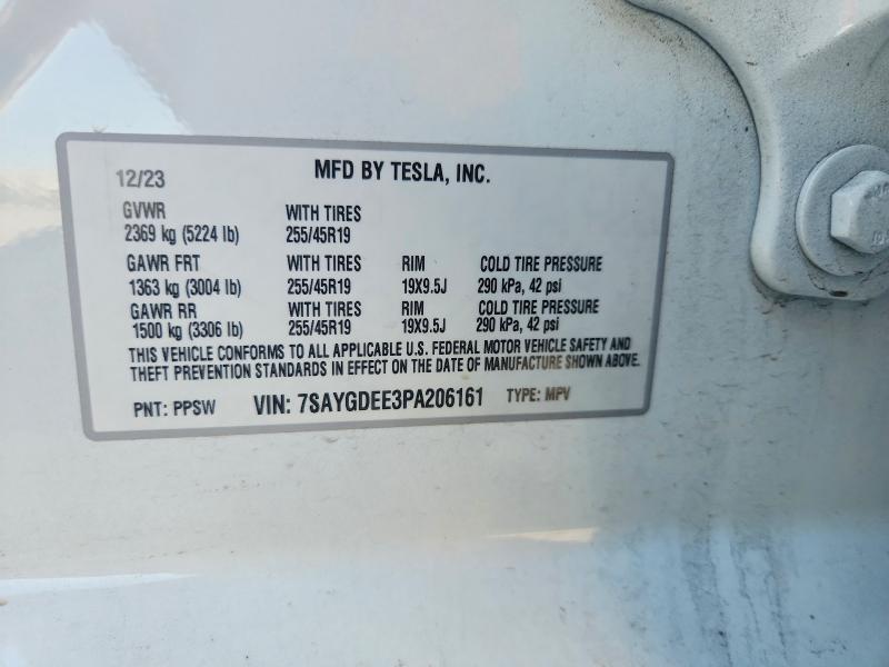2023 Tesla Model Y მანქანა იყიდება აუქციონზე, vin: 7SAYGDEE3PA206161, აუქციონის ნომერი: 79296275