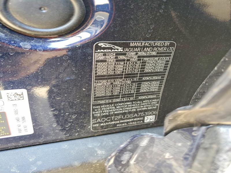 Aukcja sprzedaży 2025 Jaguar F-pace, vin: SADCT2FU3SA753906, numer aukcji: 46928886