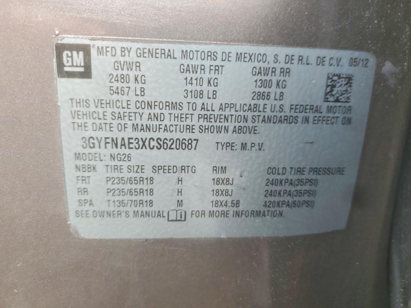 Продажа на аукционе авто 2012 Cadillac Srx, vin: 3GYFNAE3XCS620687, номер лота: 41644836