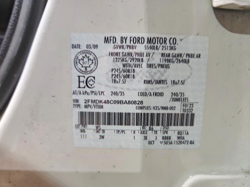 Aukcja sprzedaży 2009 Ford Edge, vin: 2FMDK48C09BA80828, numer aukcji: 48131286