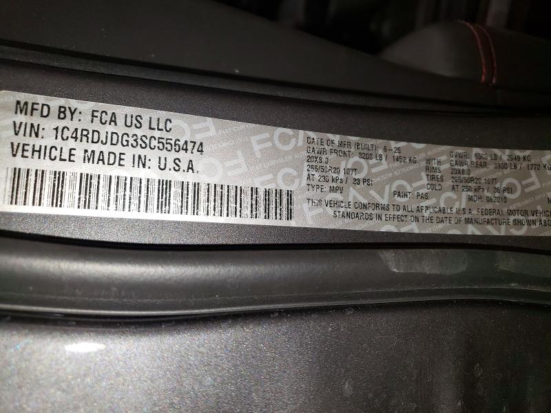 Auction sale of the 2025 Dodge Durango, vin: 1C4RDJDG3SC556474, lot number: 45782626
