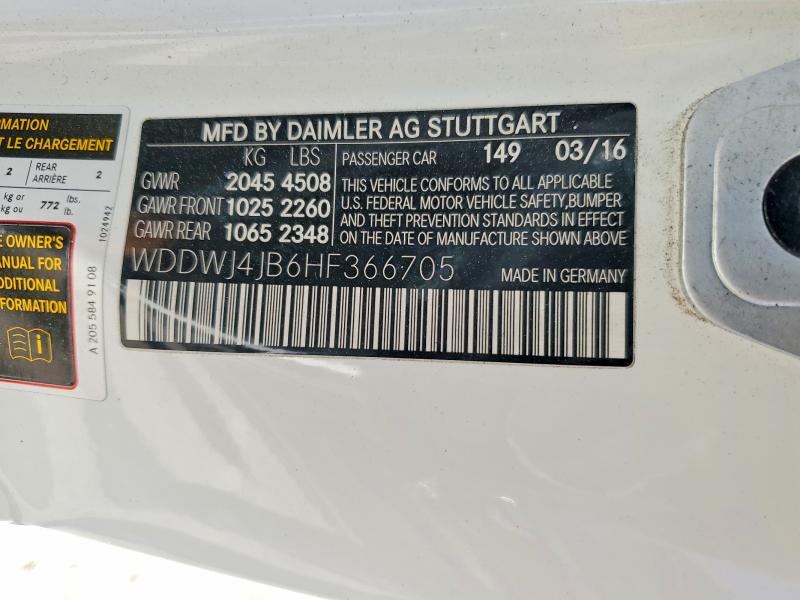 2017 Mercedes-benz C მანქანა იყიდება აუქციონზე, vin: WDDWJ4JB6HF366705, აუქციონის ნომერი: 48003196