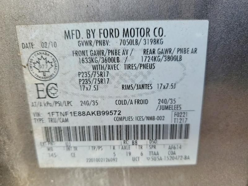 Aukcja sprzedaży 2010 Ford F150, vin: 1FTNF1E88AKB99572, numer aukcji: 45610536