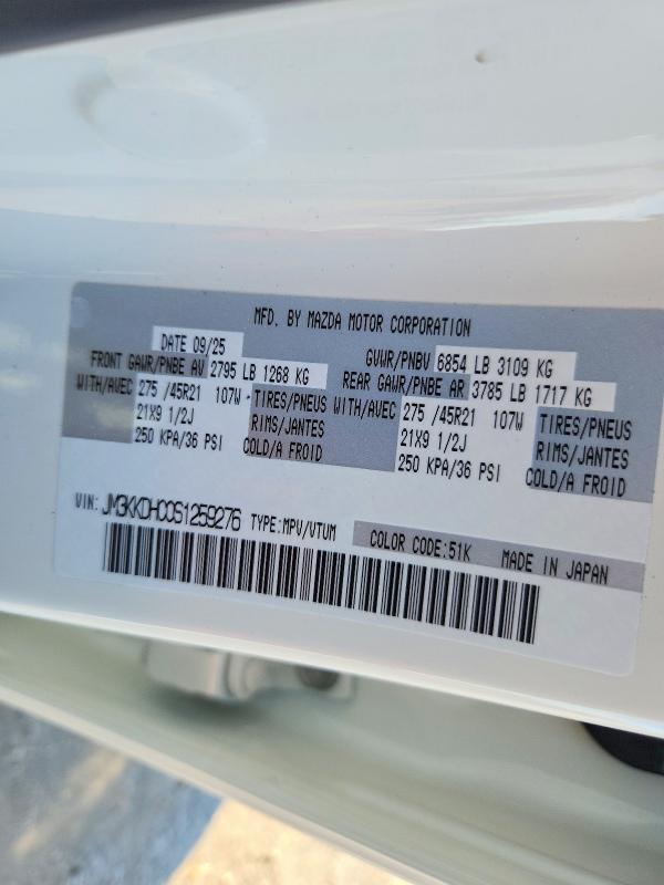 Продажа на аукционе авто 2025 Mazda Cx-90, vin: JM3KKDHC0S1259276, номер лота: 45824276