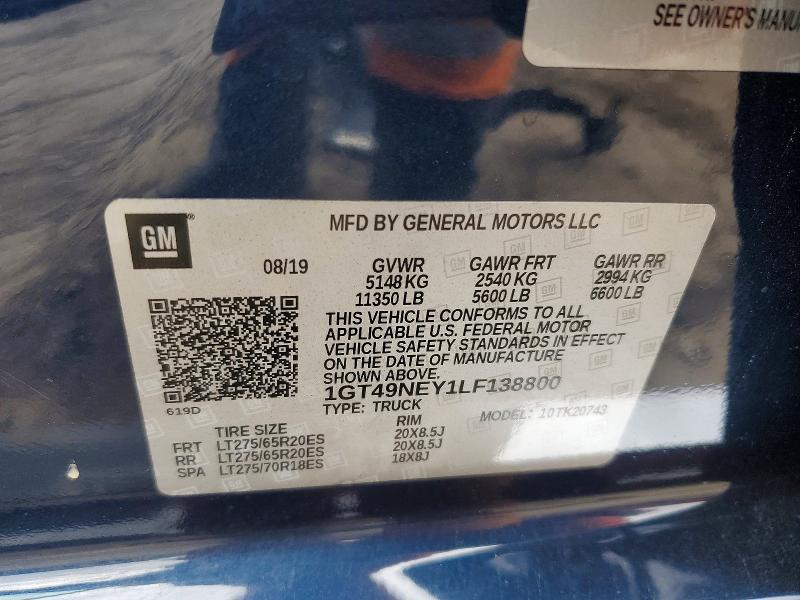Продажа на аукционе авто 2020 Gmc Sierra, vin: 1GT49NEY1LF138800, номер лота: 46341596