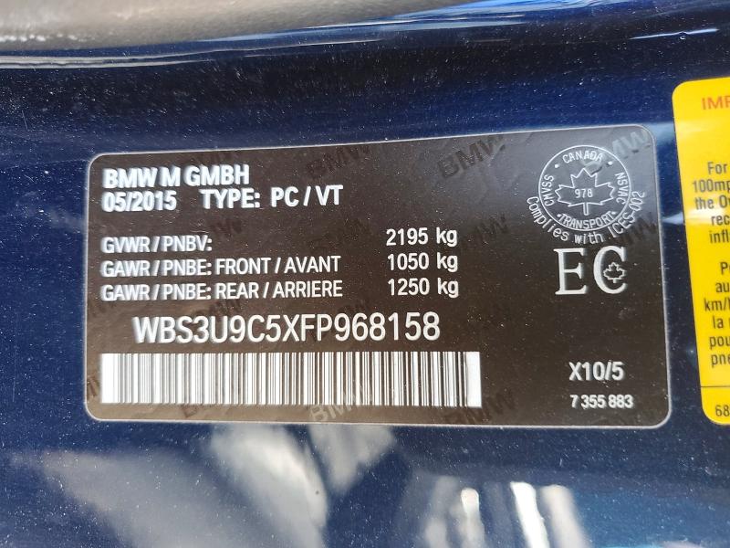 Продажа на аукционе авто 2015 Bmw M4, vin: WBS3U9C5XFP968158, номер лота: 47338976