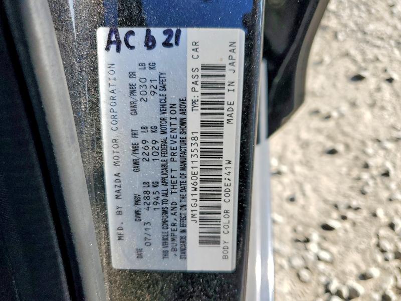 Aukcja sprzedaży 2014 Mazda 6, vin: JM1GJ1W60E1135381, numer aukcji: 46849046