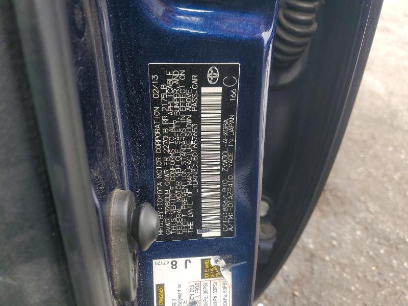 Aukcja sprzedaży 2013 Toyota Prius, vin: JTDKN3DU6D1657653, numer aukcji: 47134906