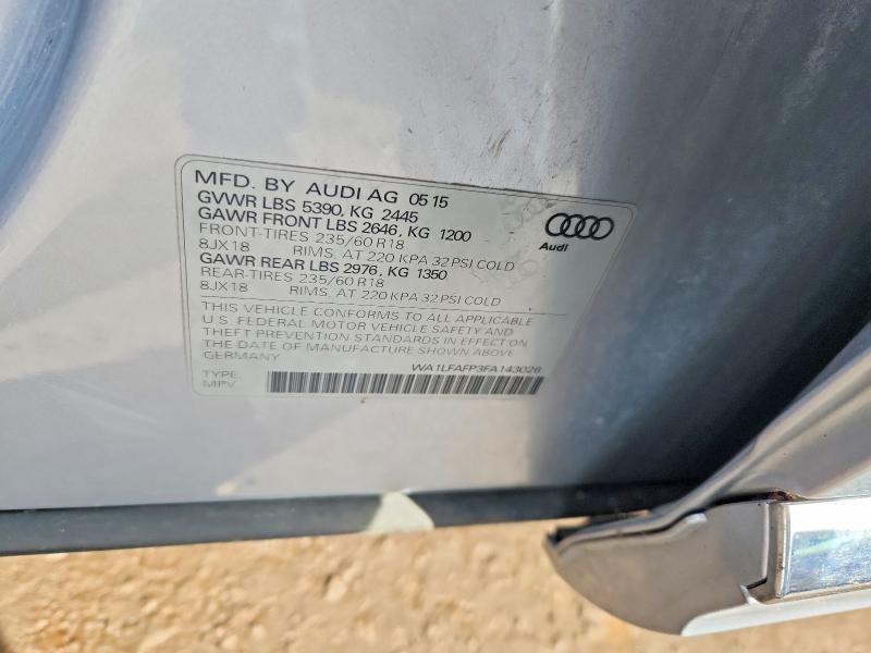 Aukcja sprzedaży 2015 Audi Q5, vin: WA1LFAFP3FA143026, numer aukcji: 45696416