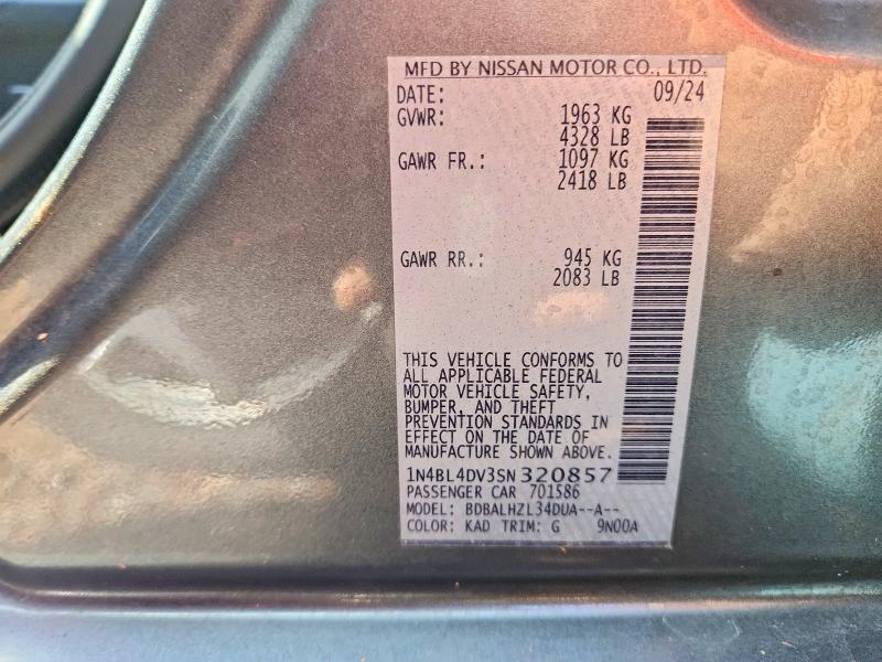 Продаж на аукціоні авто 2025 Nissan Altima, vin: 1N4BL4DV3SN320857, номер лоту: 47293646