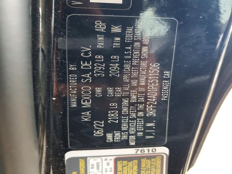 45886176 :رقم المزاد ، 3KPF24AD1PE511506 vin ، 2023 Kia Forte مزاد بيع