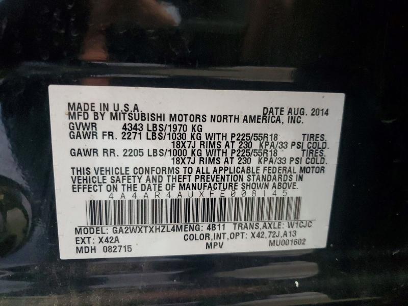 Aukcja sprzedaży 2015 Mitsubishi Outlander Sport, vin: 4A4AR4AUXFE008145, numer aukcji: 47386736