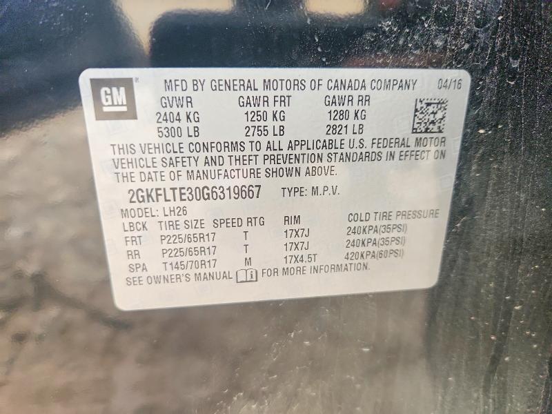 Aukcja sprzedaży 2016 Gmc Terrain, vin: 2GKFLTE30G6319667, numer aukcji: 45669246