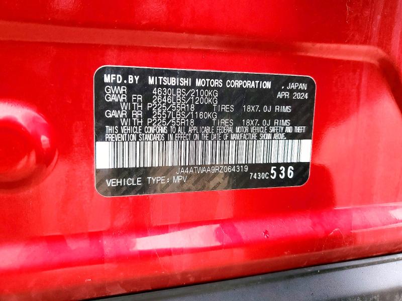 Продаж на аукціоні авто 2024 Mitsubishi Eclipse Cross, vin: JA4ATWAA9RZ064319, номер лоту: 79891855