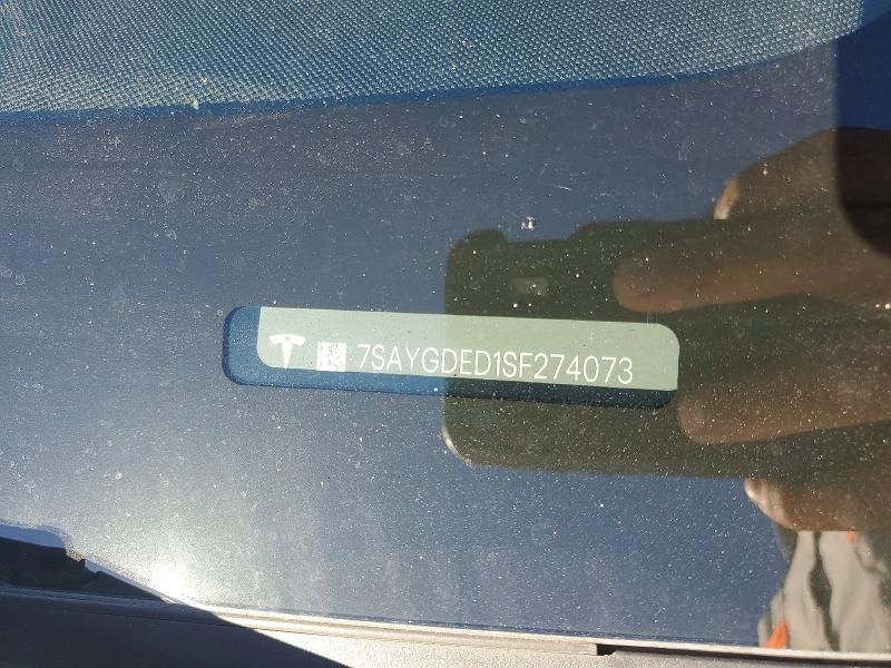 2025 Tesla Model Y მანქანა იყიდება აუქციონზე, vin: 7SAYGDED1SF274073, აუქციონის ნომერი: 41622796