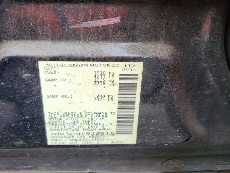 Продажа на аукционе авто 2015 Nissan Altima, vin: 1N4AL3APXFN922916, номер лота: 47317126