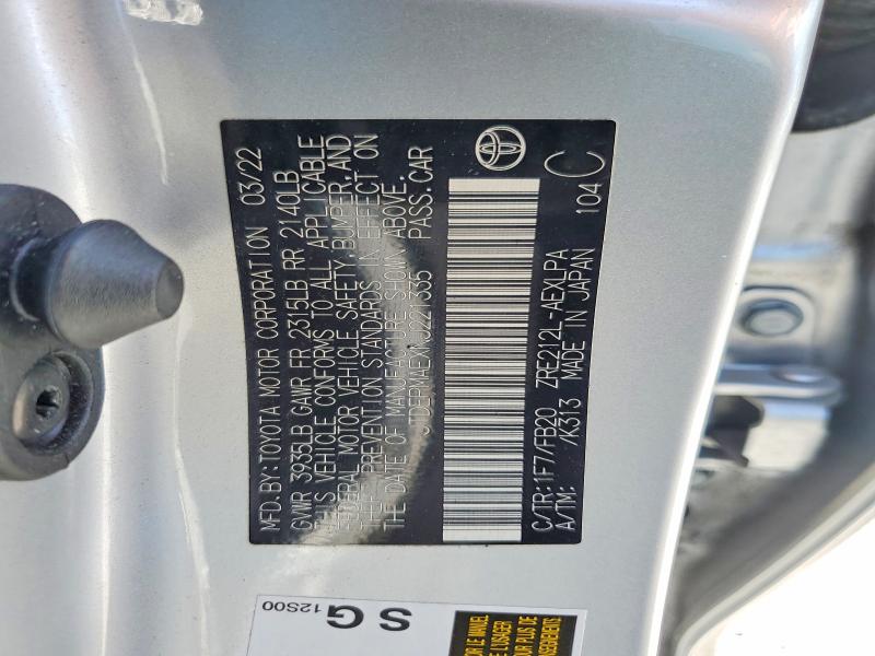 Продаж на аукціоні авто 2022 Toyota Corolla, vin: JTDEPMAEXNJ221335, номер лоту: 47121346
