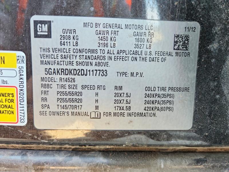 Aukcja sprzedaży 2013 Buick Enclave, vin: 5GAKRDKD2DJ117733, numer aukcji: 48053956