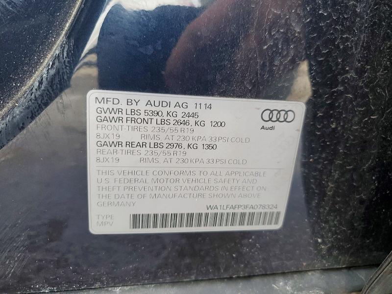 47644566 :رقم المزاد ، WA1LFAFP3FA078324 vin ، 2015 Audi Q5 مزاد بيع