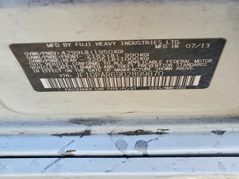 Продаж на аукціоні авто 2013 Subaru Impreza, vin: JF1GPAR69D2899870, номер лоту: 46991396