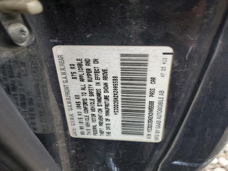 47171516 :رقم المزاد ، YS3DD35N2X2005588 vin ، 1999 Saab 9-3 مزاد بيع
